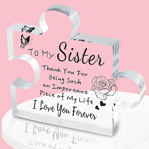 1 Stück, Geschenke für Frauen, gravierte Puzzle-Acryltafel 3,94 x 3,94 Zoll (ca. 10 x 10 cm), Geburtstagsgeschenke für Frauen, Freundschaft, Freundschaftsgeschenke für Frauen, Männer, Mädchen, sie, Image