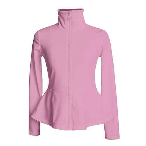 Fleecejacke fürs Eiskunstlaufen Damen Mädchen Eislaufen Jacke Shirt Marineblau Schwarz Weiß elastisch Ausbildung Wettbewerb Eiskunstlaufkleidung warm Langarm Eislaufen Eiskundstlauf Image