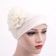 Damenhüte Frühling Sommer einfarbig Blumen Beanie Hut Muslim Stretch Turban Hut Mütze Haarausfall Kopfbedeckung Hijab Mütze