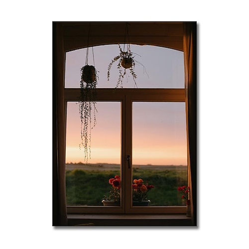 Landschaft Wandkunst Leinwand das Fenster moderne Kunst Landschaft Heimdekoration Dekor gerollte Leinwand ohne Rahmen ungerahmt Image