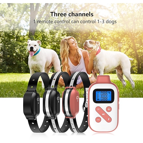 1000 m ferngesteuertes Hundetrainingshalsband Antibellhalsband elektrisch 3 Modi Schockvibration Ton wasserdicht wiederaufladbares Halsband max. Kontrolle 3 Hunde