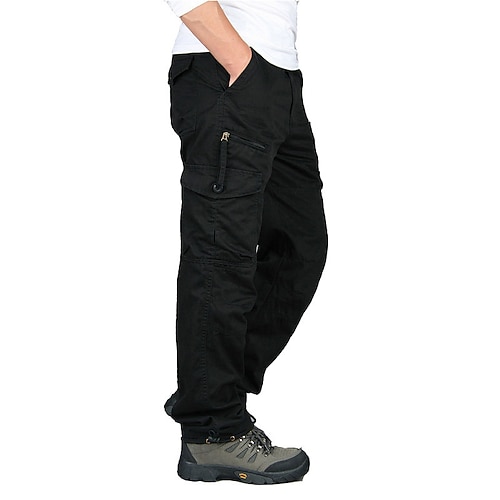 Herren Cargohose Cargohosen Cargohose Taktische Hose Hose Hosen Taktisch Multi Pocket Gerade geschnitten Glatt Draussen Sport In voller Länge Arbeit Sport Sport Sport und Freizeit Schwarz Gelb Image