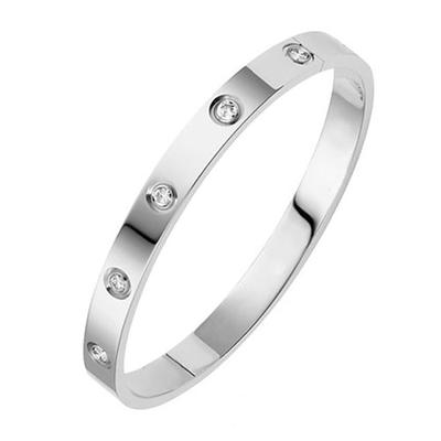 Damenarmband, klassisch, Edelstahl, Zirkonia-Einlage, Gold, Silber, Roségold, 1-teiliges Armband für Partys, Alltagsgeschenke, Kleid zum Beeindrucken 2025