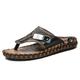 Herren Sandalen Hausschuhe Flip-Flops Ledersandalen Flip Flops Klassisch Brautkleider schlicht Outdoor Täglich PU Halbschuhe Schwarz Braun Sommer Frühling