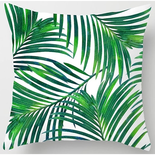 Kissenbezug 1pc weicher dekorativer quadratischer Kissenbezug Kissenbezug Kunstleinen Kissenbezug für Sofa Schlafzimmer überlegene Qualität maschinenwaschbar 1er Pack für Sofa Couch Bett Stuhl grün Image