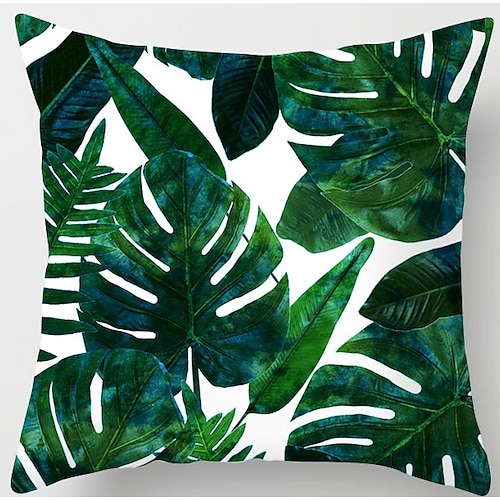 Kissenbezug 1pc weicher dekorativer quadratischer Kissenbezug Kissenbezug Kunstleinen Kissenbezug für Sofa Schlafzimmer überlegene Qualität maschinenwaschbar 1er Pack für Sofa Couch Bett Stuhl grün Image