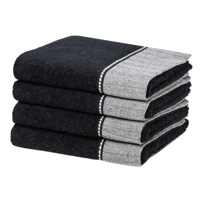 Möve Brooklyn 4er Set Handtuch Black Schwarz Image