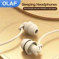 OLAF Silicone In-ear Jack da 3,5 mm Auricolari cablati Cuffie vivavoce per dormire con cavo Auricolari Cuffie di controllo in linea con microfono