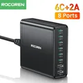 Caricabatterie USB tipo C Rocoren 200W caricabatterie da tavolo USBC 8 in 1 caricabatterie da tavolo