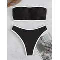 Bikini a fascia con rilegatura a contrasto 2023 costume da bagno Sexy perizoma da donna costume da