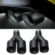 1 pz doppio nero opaco in acciaio inossidabile silenziatore per auto punta di scarico sistema tubo punta di scarico universale tipo U GTI MK7 Golf7 ugello