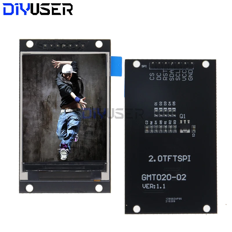 Display TFT da 2,0 pollici Unità LCD OLED IC ST7789V 240RGBx320 Interfaccia SPI a matrice di punti per modulo display LCD a colori Arduio
