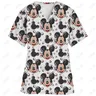 Abbigliamento infermieristico donna Disney Minnie Mickey Print infermieristica scrub t-shirt top