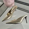 Eilyken primavera moda oro argento scarpe a punta da donna pantofole Sexy tacchi sottili sandali