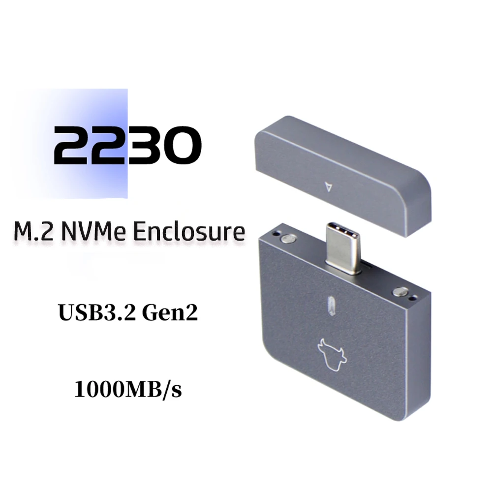 Custodia SSD M.2 NVMe 2230 Adattatore USB C/A 10 Gbps USB3.2 Gen2 Custodia esterna per M2 2230 NVMe SN740/SN530/PM991a/BG4/BC711