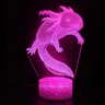 Nighdn Axolotl 3D Night Light Led USB Tabe Desk Lamp 16 cambia colore Nightlight Bedroom Decor