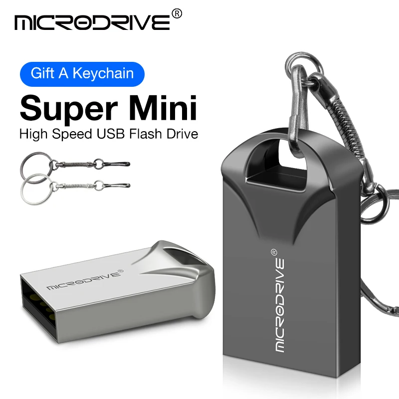Mini USB Flash Drive Pen Drive USB 2.0 Pendrive 64GB 32GB 16G 8G 4G Flash Memory Stick con portachiavi 128GB U Disk Regali creativi