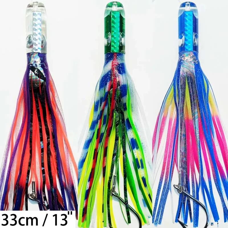 1PC 160g 33cm Big Game Lure Tonno Polpo Esca per la pesca in acque profonde Pesca in barca Esca per pesca a traina Calamari pesca Esca per la pesca