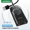 UGREEN Scheda audio Interfaccia audio USB Microfono esterno da 3,5 mm Adattatore audio Scheda audio per PC Laptop Cuffie PS4 Scheda audio USB