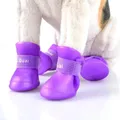 4 pz/set scarpe da pioggia per cani da compagnia scarpe da gatto impermeabili antiscivolo stivali di