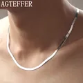 AGTEFFER collana in argento Sterling 925 4MM catena serpente uomo donna coppia gioielli in argento