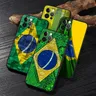 Bandiera brasiliana calcio brasiliano Funda per iphone 14 custodia per iPhone 15 11 12 13 Mini 14