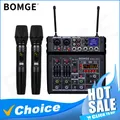 BOMGE 04E mixer Audio karaoke Mixer Audio a 4 canali con doppio microfono Wireless UHF mixer DJ per