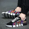 Graffiti Canvas scarpe da uomo Outdoor New Men Sneakers scarpe Casual stampa moda scarpe