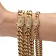 Catene cubane Miami in acciaio inossidabile color oro da 6-14 mm Collane con zirconi CZ Catena a maglie con lucchetto per uomo Gioielli Hip Hop Rock