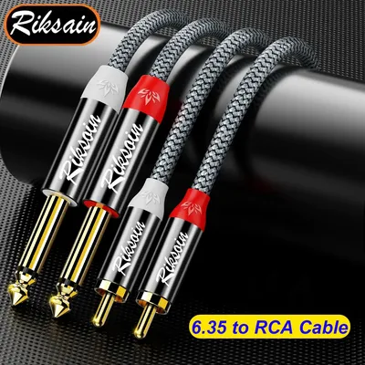 RCA To 1/4 Audio Cable Dual 1/4 Inch TS To Dual RCA Stereo Audio Interconnect Cable for Speaker Mixer Amplifier TV and More