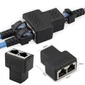 1 To 2 Ways LAN Ethernet Network Cable RJ45 Female Splitter Connector Adapter Ethernet Sockt Network