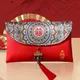 2023 HongBao Traditional Chinese Wedding invitation Card Bag Faux Silk Festive New Year Red Envelope