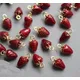 10pcs/lot Jewelry Making Drip Alloy Charm Pendant Accessories Red Strawberry Enamel Charm 10*16mm