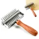 1pcs Pizza Docking Tool Pastry Roller With Stainless Steel Spikes Wood Handle Kitchen Pizza Making