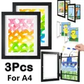 1/2/3 PCS Kids Art Frame Set Kids Artwork Organizer Wooden Replaceable Photo Display Home Office