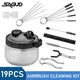 SAGUD Airbrush Cleaning Pot Kit with Holder Cleaning Needles&Brush Accessories 19Pcs Cleaning Jar