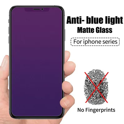 2PCS Matte Anti Blue Tempered Glass For iPhone 11 12 13 14 15 Pro Max Screen Protector For iPhone XS Max XR XS 8 7 6S Plus Glass