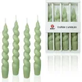 4pcs Spiral Taper Candlesticks Twisted Christmas Candles for Dinner Party