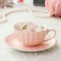 Pink Porcelain Tea Cup and Saucer Set 200ML English Afternoon Tea One Set Breakfast Milk Cup