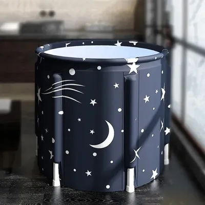 Fabric Bracket Adult Folding Bath Tub Household Thickened Bath Tub Portable Bathtub 70x65cm