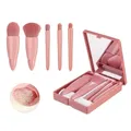 New 5 PCs Cosmetic Brush Portable Makeup Brush Travel With Mirror Box Makeup Set Brush Loose Brush