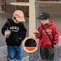 Black Boys' Children's Spring And Autumn New Casual Versatile Sweater Baby Loose Top Hooded With