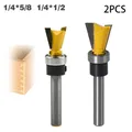 1/2pcs 14 Degree 1/4 Inch Shank Carbide Dovetail Router Woodworking Engraving Bit Milling Cutter