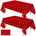 Ladybug Tablecover Ladybug Party Tablecloth Vintage Polka Dots Tablecloth for Ladybug Theme Birthday