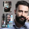 200ml Natural Permanent Beard Dye Shampoo Long Lasting Beard Coloring For Men Removal White Grey