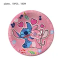 Disney Pink Cartoon Stitch Holiday Party Dinner Hanging Spinning Balloon Tablecloth Tissue Paper