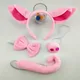 4 Pieces Pig Costume Set Pink Pig Ears Nose Tail Cosplay Costume Accessories Kids Children Birthday