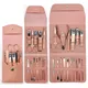 7/12/16pcs Manicure Cutters Nail Clipper Set bag Household rose gold Ear Spoon Nail Clippers