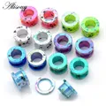 Alisouy 1 Pair Ear expander Body Piercings Acrylic Screw Back Flesh Tunnel Ear Plug Stretcher 2-12