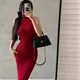 Sleeveless Tank Slim Dress Spice Girl High Neck Long Maxi Dress Tight Sexy Korean Women Tops Autumn